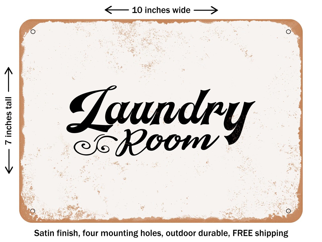 DECORATIVE METAL SIGN - Laundry Room - 2 - Vintage Rusty Look